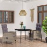 Ensemble à manger de jardin et coussins 3 pcs Gris et noir 567702567702