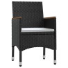 Ensemble à manger de jardin avec coussins 3 pcs noir 567703567703