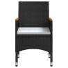 Ensemble à manger de jardin avec coussins 3 pcs noir 567703567703
