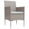 Ensemble à manger de jardin coussins 5 pcs Beige/noir 567705567705