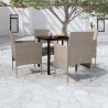 Ensemble à manger de jardin coussins 5 pcs Beige/noir 567706567706