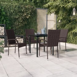 Ensemble à manger de jardin 5 pcs Marron et noir 567707567707
