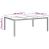 Table de jardin avec dessus en verre Marron 200x150x75 cm Rotin 567709567709