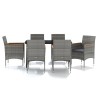 Ensemble à manger de jardin coussins 7pcs Gris et noir 567714567714