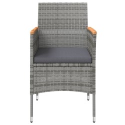 Ensemble à manger de jardin coussins 7pcs Gris et noir 567714567714