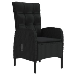 Ensemble à manger de jardin avec coussins 3 pcs noir 567717567717