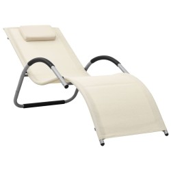 Chaise longue textilène crème et gris 567724567724
