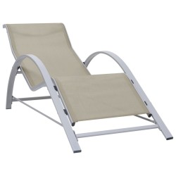Chaise longue textilène et aluminium crème 567725567725