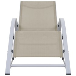 Chaise longue textilène et aluminium crème 567725567725