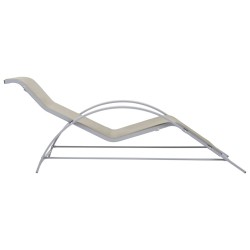 Chaise longue textilène et aluminium crème 567725567725