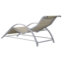 Chaise longue textilène et aluminium crème 567725567725