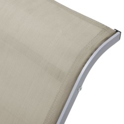 Chaise longue textilène et aluminium crème 567725567725