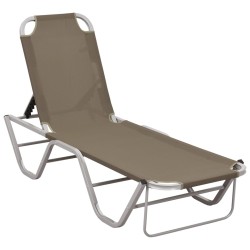 Chaise longue aluminium et textilène taupe 567727567727