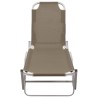 Chaise longue aluminium et textilène taupe 567727567727