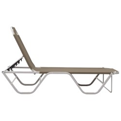 Chaise longue aluminium et textilène taupe 567727567727