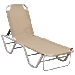 Chaise longue aluminium et textilène crème 567728567728