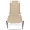 Chaise longue aluminium et textilène crème 567728567728