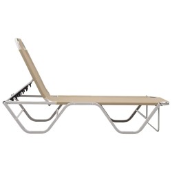 Chaise longue aluminium et textilène crème 567728567728