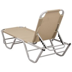 Chaise longue aluminium et textilène crème 567728567728