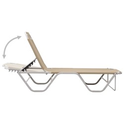 Chaise longue aluminium et textilène crème 567728567728