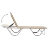 Chaise longue aluminium et textilène crème 567728567728