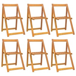Chaises pliables de jardin lot de 6 Bois d'acacia massif 567729567729