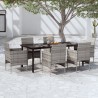 Ensemble à manger de jardin coussins 7pcs Gris et noir 567730567730
