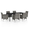 Ensemble à manger de jardin coussins 7pcs Gris et noir 567730567730