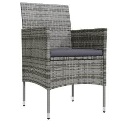 Ensemble à manger de jardin coussins 7pcs Gris et noir 567730567730