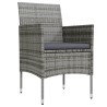 Ensemble à manger de jardin coussins 7pcs Gris et noir 567730567730