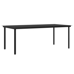 Ensemble à manger de jardin coussins 7pcs Gris et noir 567730567730