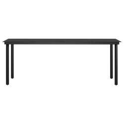 Ensemble à manger de jardin coussins 7pcs Gris et noir 567730567730