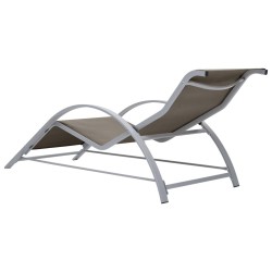 Chaise longue textilène et aluminium taupe 567733567733
