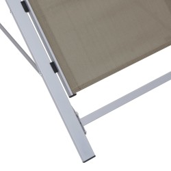 Chaise longue textilène et aluminium taupe 567733567733