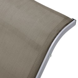 Chaise longue textilène et aluminium taupe 567733567733