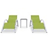 Chaises longues lot de 2 avec table Aluminium Vert 567735567735