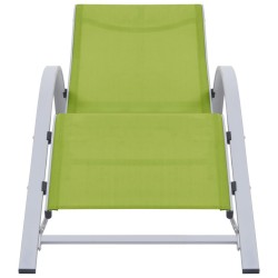 Chaises longues lot de 2 avec table Aluminium Vert 567735567735