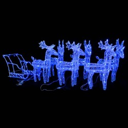 Décoration de Noël Rennes et traîneau 320 LED Acrylique 567736567736
