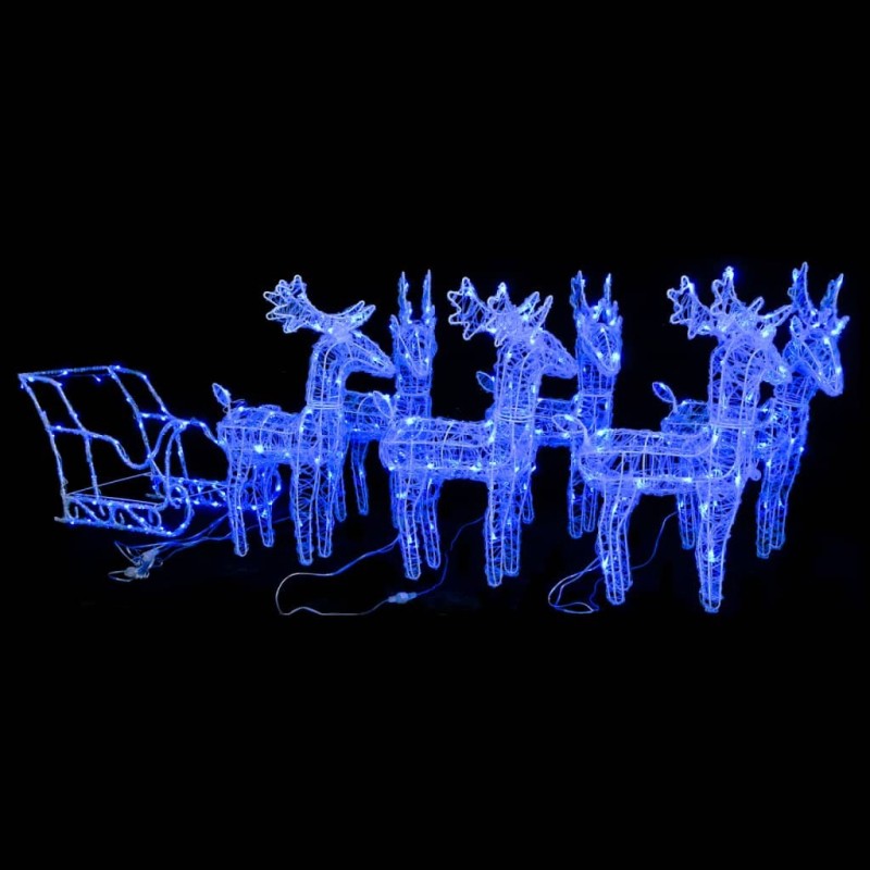 Décoration de Noël Rennes et traîneau 320 LED Acrylique 567736567736