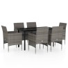 Ensemble à manger de jardin coussins 7pcs Gris et noir 567741567741