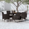 Ensemble à manger de jardin avec coussins 7 pcs Noir 567748567748