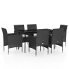 Ensemble à manger de jardin avec coussins 7 pcs Noir 567748567748