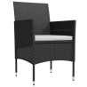 Ensemble à manger de jardin avec coussins 5 pcs Noir 567749567749