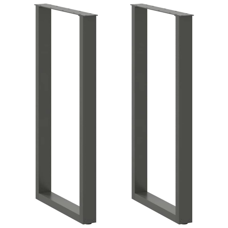 Pieds de table de bar en U 2 pièces Anthracite 60 x (110-111) cm Acier 567753567753