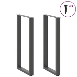 Pieds de table de bar en U 2 pièces Anthracite 60 x (110-111) cm Acier 567753567753
