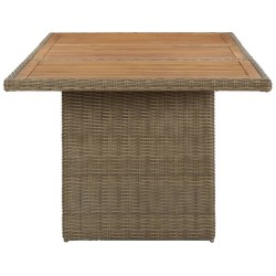 Table à manger de jardin Marron 200x100x74 cm Résine tressée 567754567754