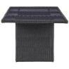 Table à manger Noir 200x100x74 cm Verre et résine tressée 567755567755