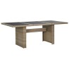 Table à manger Marron 200x100x74 cm Verre et résine tressée 567758567758