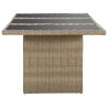 Table à manger Marron 200x100x74 cm Verre et résine tressée 567758567758