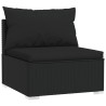Salon de jardin 4 pcs avec coussins Résine tressée Noir 567759567759